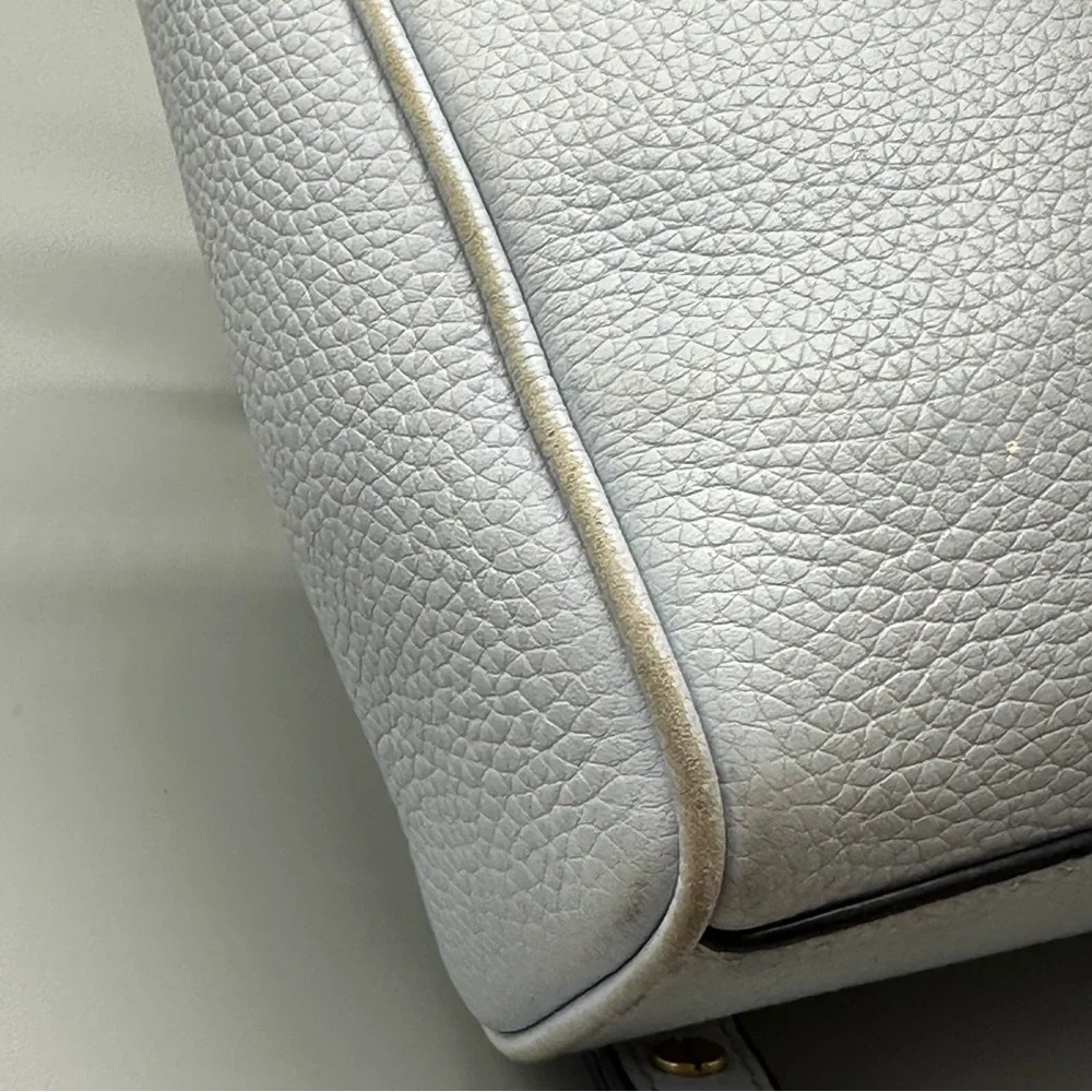 Tory Burch Light Blue Pebbled Leather Minimalist Crossbody Adjustable Bag Purse - Picture 11 of 15